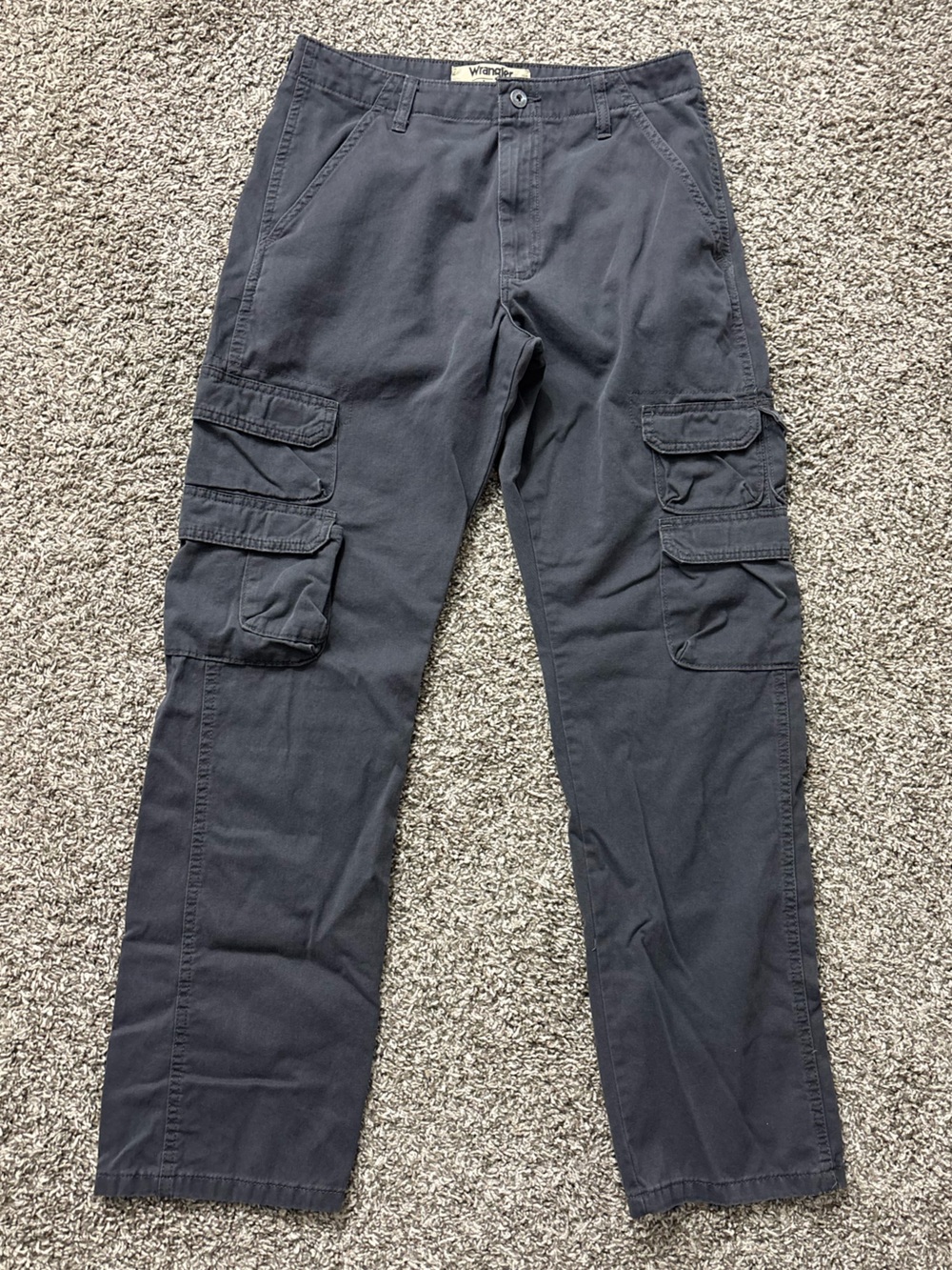 Wrangler Men's Dark Gray Cargo Utility Pants Workwear Style Size 30X32